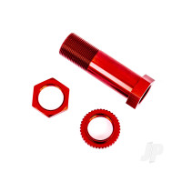 Servo saver post / adjuster nut / locknut (Red-anodised, 6061-T6 aluminium) (1pc)