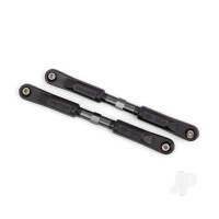 Camber links, front, Sledge (Tubes Dark Titanium-anodised, 7075-T6 aluminium, stronger than Titanium) (117mm) (2 pcs) / rod ends, assembled with steel hollow balls (4 pcs) / aluminium wrench, 8mm (1pc)