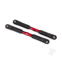 Camber links, front, Sledge (Tubes Red-anodised, 7075-T6 aluminium, stronger than Titanium) (117mm) (2 pcs) / rod ends, assembled with steel hollow balls (4 pcs) / aluminium wrench, 8mm (1pc)