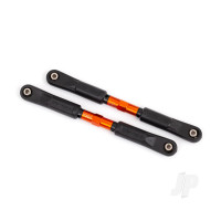 Camber links, front, Sledge (Tubes Orange-anodised, 7075-T6 aluminium, stronger than Titanium) (117mm) (2 pcs) / rod ends, assembled with steel hollow balls (4 pcs) / aluminium wrench, 8mm (1pc)