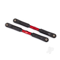 Toe links, Sledge (Tubes Red-anodised, 7075-T6 aluminium, stronger than Titanium) (120mm) (2) / rod ends, assembled with steel hollow balls (4) / aluminium wrench, 8mm (1)