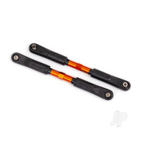 Toe links, Sledge (Tubes Orange-anodised, 7075-T6 aluminium, stronger than Titanium) (120mm) (2) / rod ends, assembled with steel hollow balls (4) / aluminium wrench, 8mm (1)