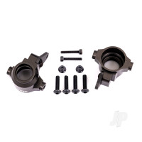 Steering blocks, 6061-T6 aluminium (Dark Titanium-anodised), left & right / steering block arms (2 pcs)