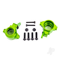 Steering blocks, 6061-T6 aluminium (Green-anodised), left & right / steering block arms (2 pcs)