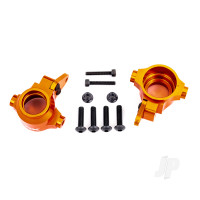 Steering blocks, 6061-T6 aluminium (Orange-anodised), left & right / steering block arms (2 pcs)