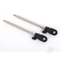 Shock shaft, 80mm (GT-Maxx) (steel, Chrome finish) (2) (assembled with rod ends and steel hollow balls)