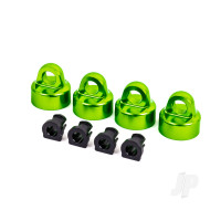 Shock caps, aluminium (Green-anodised), GT-Maxx shocks (4 pcs) / spacers (4 pcs) (for Sledge)