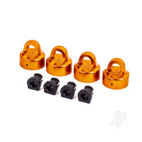 Shock caps, aluminium (Orange-anodised), GT-Maxx shocks (4 pcs) / spacers (4 pcs) (for Sledge)