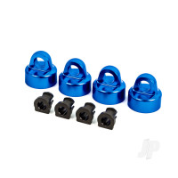 Shock caps, aluminium (Blue-anodised), GT-Maxx shocks (4 pcs) / spacers (4 pcs) (for Sledge)
