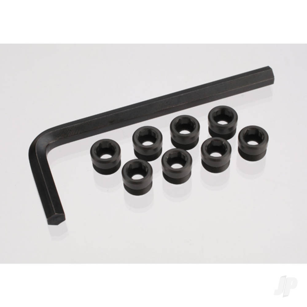 Aluminium caps, pivot ball (threaded aluminium, Hard-anodised with PTFE-coating) (8 pcs) / hex wrench, 5mm