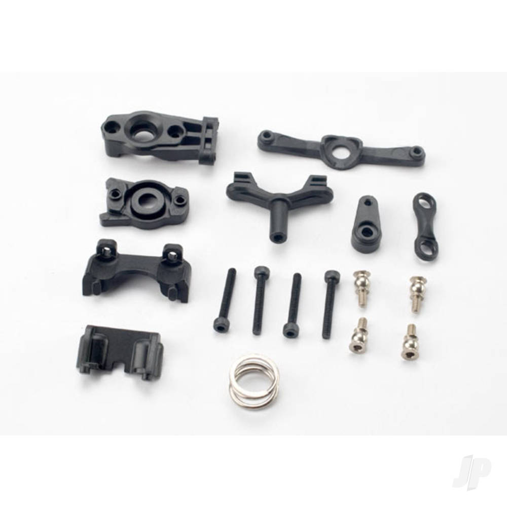 Steering arm (upper & lower) / steering link / servo horn / servo saver / servo saver spring / servo horn mount / ball stud (2 pcs) / shock mounts, Front & Rear / 2.5x18mm CS (4 pcs)