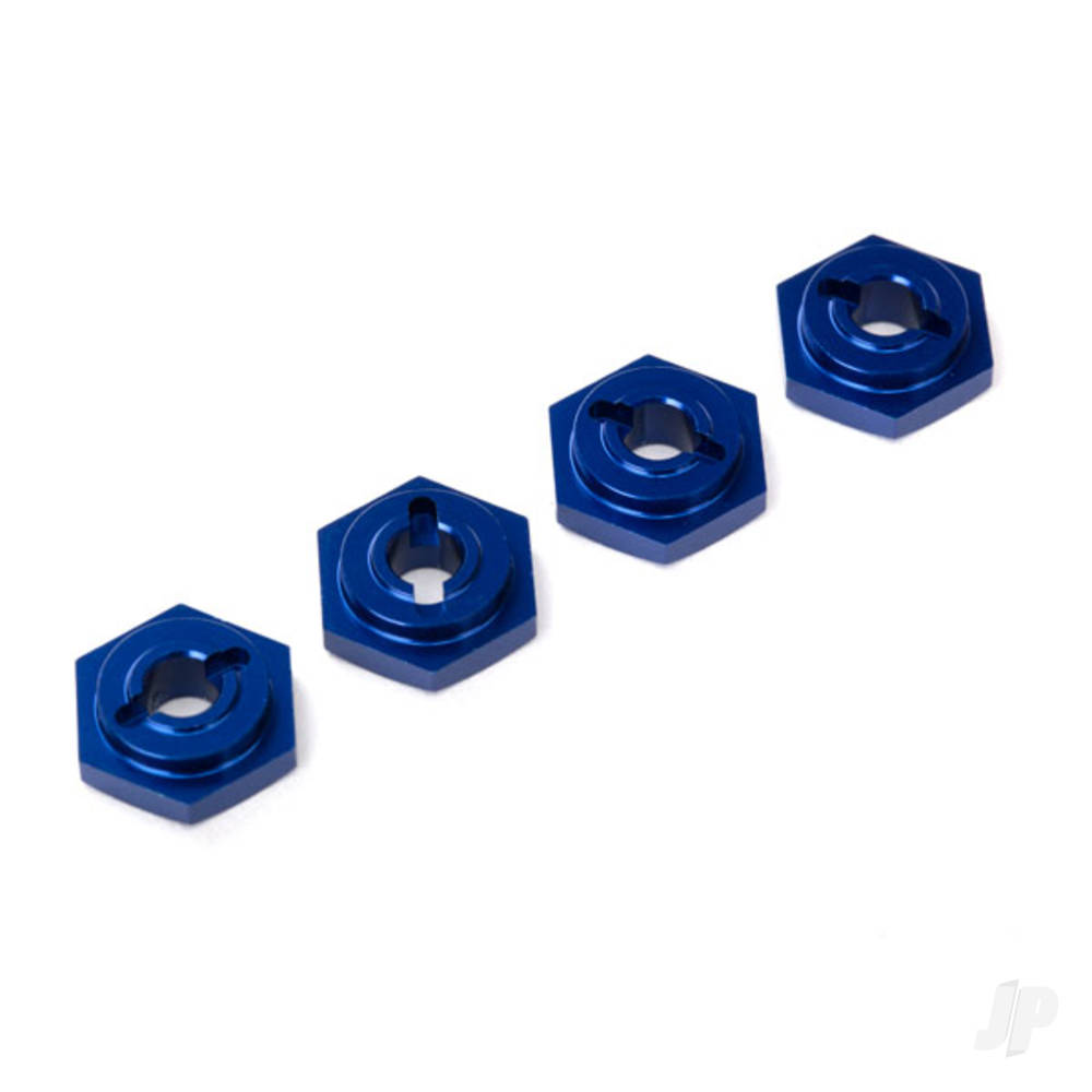 Wheel Hubs, hex, aluminium (Blue-anodised) (4 pcs)