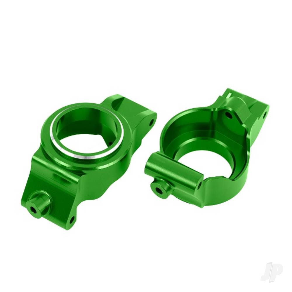 Caster blocks (c-hubs), 6061-T6 aluminium (Green-anodised), left & right