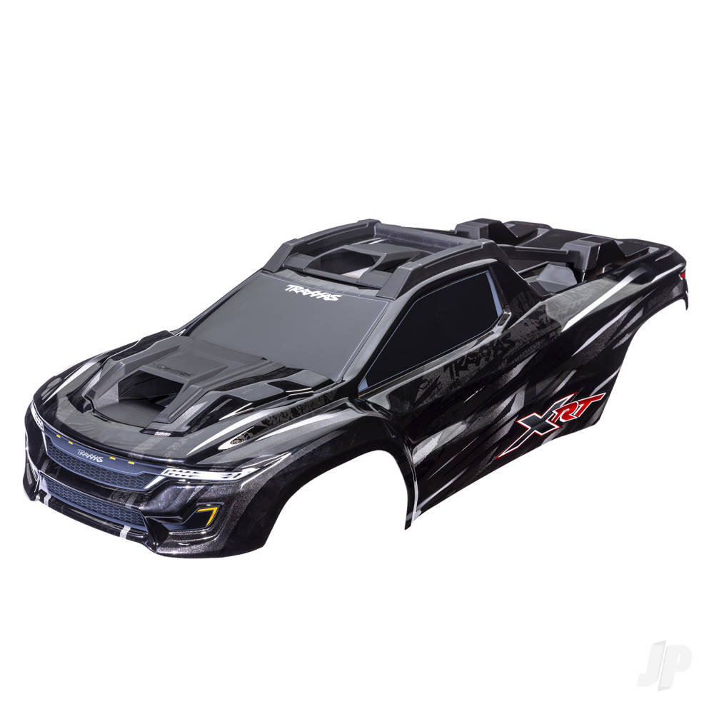 Body, XRT Black (painted, decals applied) (assembled with front & rear body supports for clipless mounting, roof & hood skid pads)