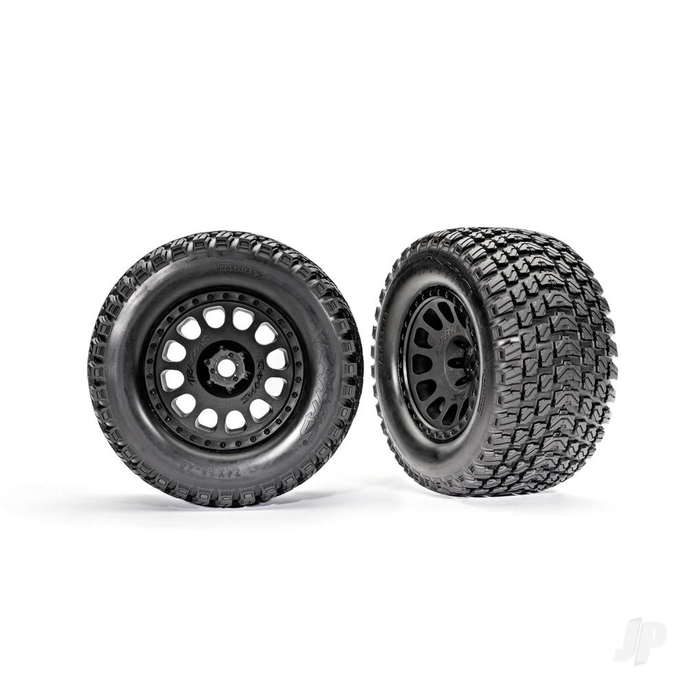 Wheels & Tyres, Assembled, Glued (XRT Race Black wheels, Gravix Tyres, foam inserts) (left & right)