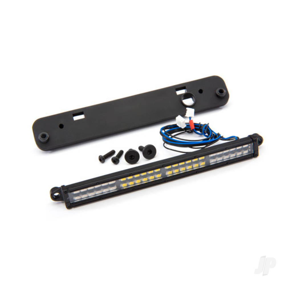 LED light bar, Rear, Red (with White reverse light) (high-voltage) (24 Red LEDs, 24 White LEDs, 100mm wide)/ light bar mount (fits Maxx, Maxx Slash, X-Maxx, or XRT)